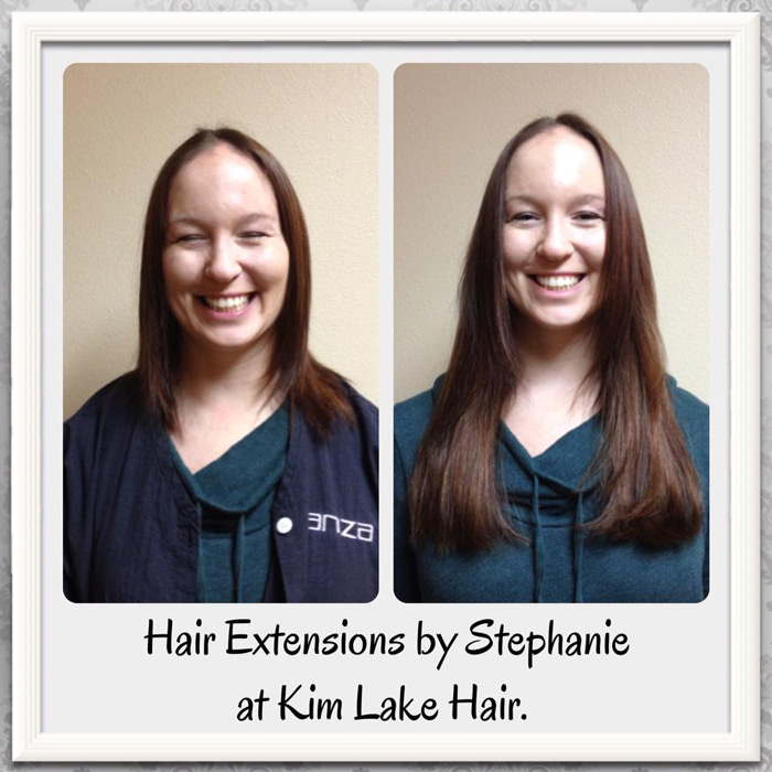 Hair extensions by Stephanie.