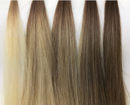 Blonde, virgin hair extensions Vback.