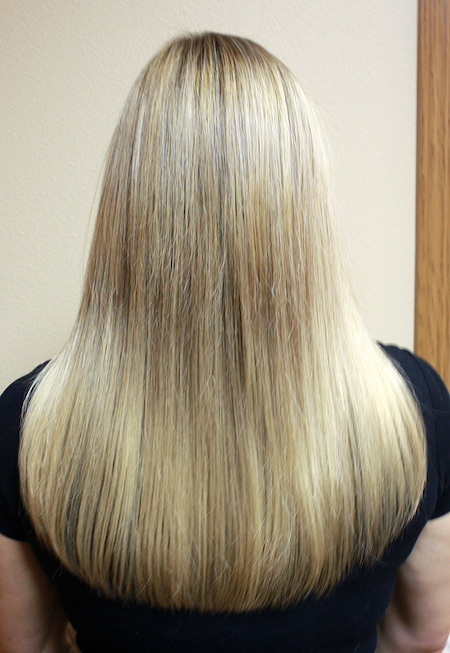 Hair Extensions on thin hair at Kim Lake Salon