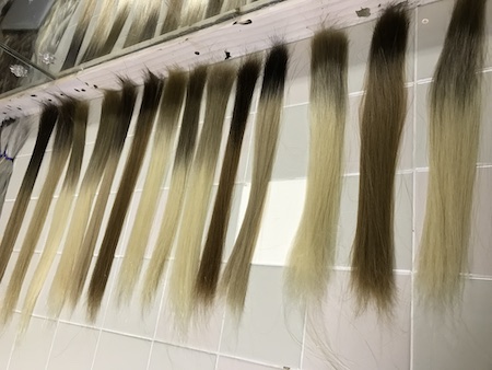 Ombre rooted hair color pallet for extensions